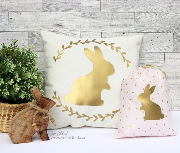 DIY Gold Bunny Silhouette Pillow & Treat Bag